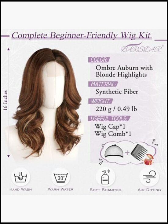 Short Wavy Layered Wig with Curtain Bangs - Shoulder Length Lace Front main image 5